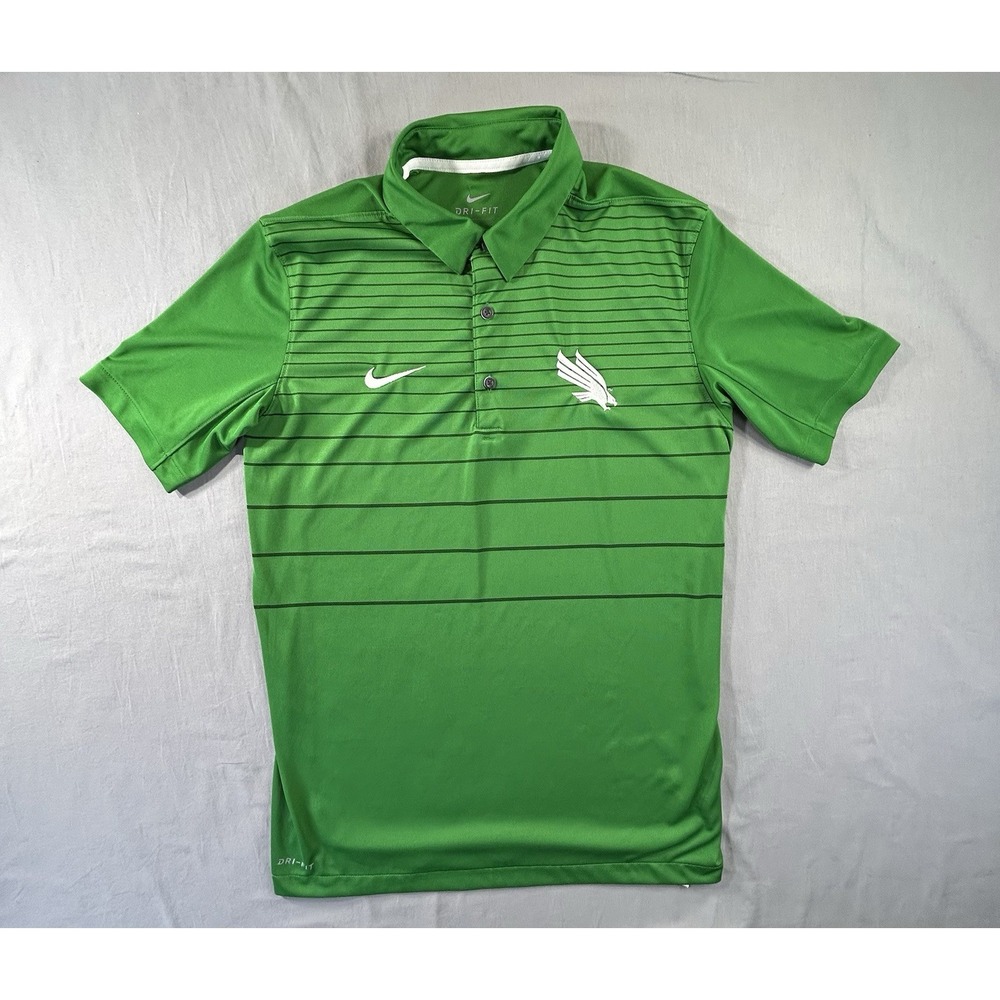 Nike Dri Fit North‎ Texas Mean Green Polo Men's Small hole in back from tag NCAA